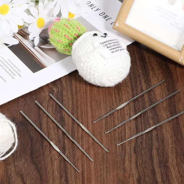 Alt view image 2 of 7 - 12 Sizes Small Crochet Hooks, Metal Stainless Steel Mini Knitting Needles for Lace Yarn Embroidery Thread, Long Crochet Needle Hook DIY Craft Tools for Beginners (12 Pcs, 0.6 mm-1.9 mm)