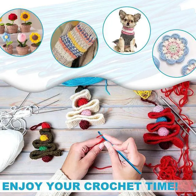 Alt view image 4 of 7 - Crochet Hook 5mm, Crochet Hooks US Size H/8 Set,Aluminum Crochet Needles | 20PCS Blue Metal Crochet Hooks for Craft Yarn Contribute to Beginners DIY Knitting Needles for Beginners Women Adults