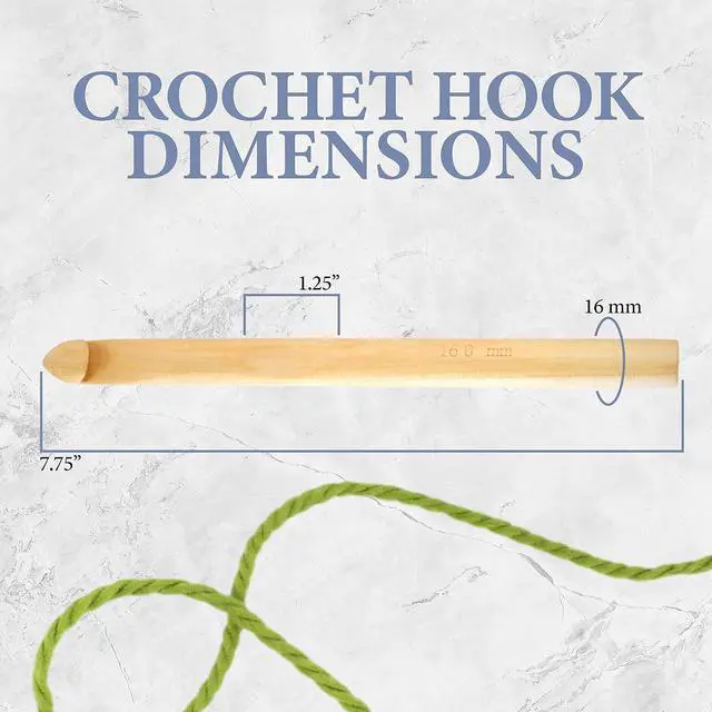 Alt view image 2 of 6 - JubileeYarn Jumbo Birch Crochet Hook - US Q (16mm)