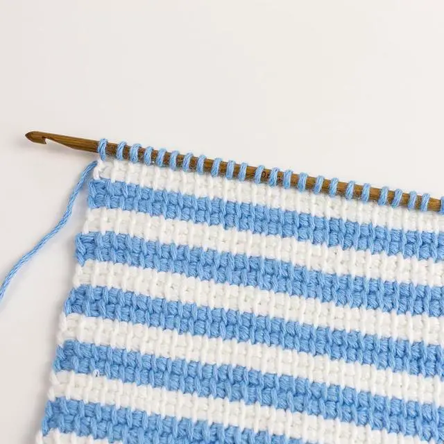 Alt view image 5 of 5 - HARFINGTON Bamboo Tunisian Circular Crochet Hook 5mm (US H/8) Afghan Wood Knitting Hook Needles with Cable and Bead End for Weave Crocheting Craft Yarn