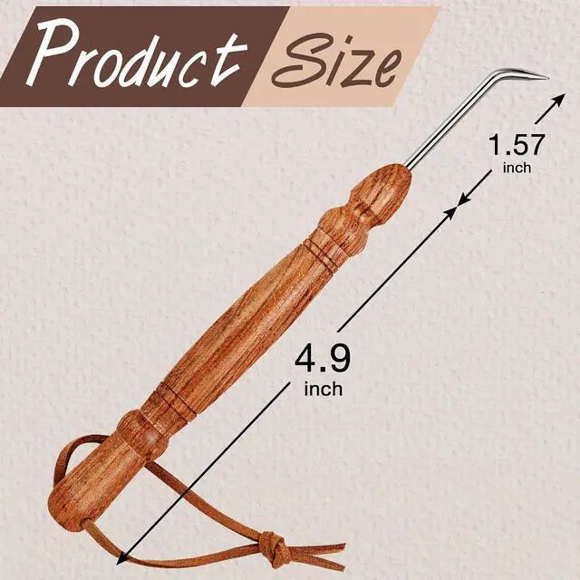 Alt view image 2 of 6 - Savina Knitting Loom Hook Accessories for DIY and Crochet. Handcrafted Wooden Handle & Designed for Knitters Need. Knitting Tool for Making Hats, Scarves, Socks & Sweaters