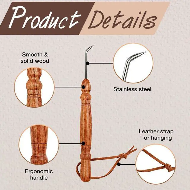 Alt view image 3 of 6 - Savina Knitting Loom Hook Accessories for DIY and Crochet. Handcrafted Wooden Handle & Designed for Knitters Need. Knitting Tool for Making Hats, Scarves, Socks & Sweaters