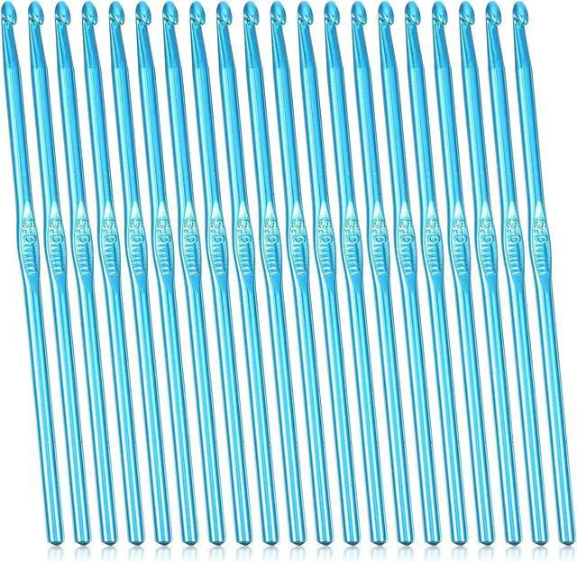 Main image of LXUEJIE 20 PCS 5MM Aluminum Crochet Hooks, US Size H (Size 8) Blue Crochet Hooks Bulk Knitting Needles Crochet Supplies for DIY Yarn Crafts Beginners