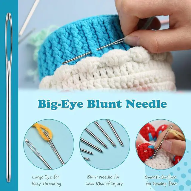 Alt view image 5 of 7 - 16 Pcs Lace Crochet Hooks Set, 0.5mm-2.5mm Small Crochet Hooks | Crochet Needles for Crocheting Yarn, Knitting Needles Set with Large-Eye Blunt Needles Stitch Markers