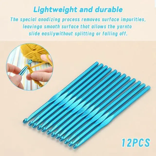 Alt view image 4 of 7 - UzecPk 12Pcs 5mm Aluminum Crochet Hooks Ergonomic Handle Crochet Needles | Metal Crochet Hook, Ergonomic Crochet Hook Bulk Crochet Needle for Crocheting Yarn Knitting Scarf Hat