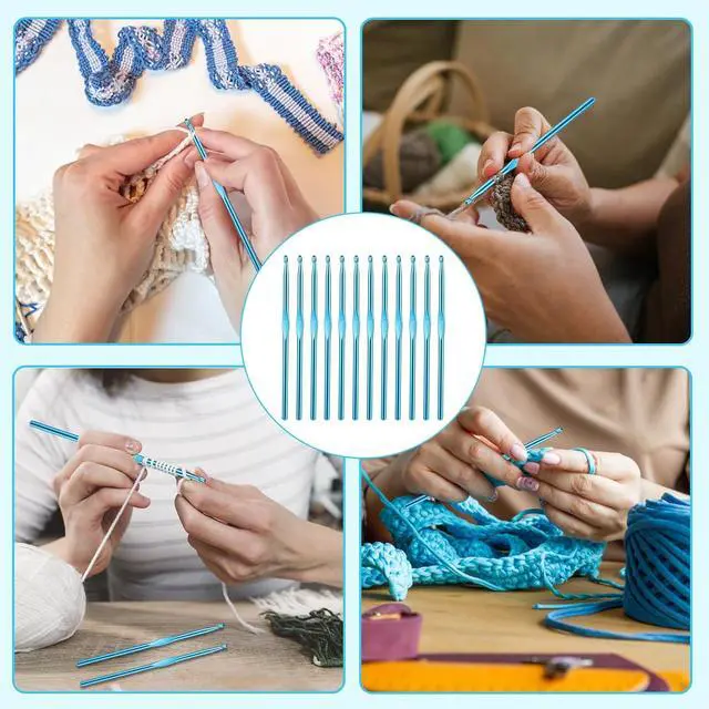 Alt view image 7 of 7 - UzecPk 12Pcs 5mm Aluminum Crochet Hooks Ergonomic Handle Crochet Needles | Metal Crochet Hook, Ergonomic Crochet Hook Bulk Crochet Needle for Crocheting Yarn Knitting Scarf Hat