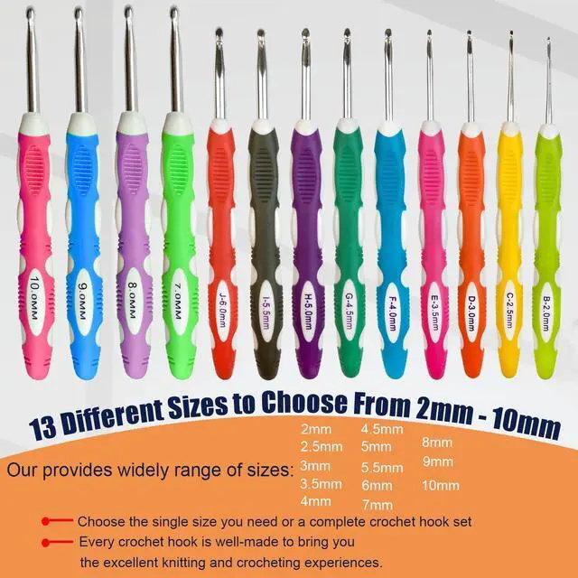 Alt view image 6 of 7 - Mdoker Size F/(3.5mm) Crochet Hook,Extra Long Crochet Hooks Needles for Arthritic Hands,Ergonomic Grip Soft Handles for Beginners and Experiecced Crochet Lover,Comfortable/Smooth/Ergonomic