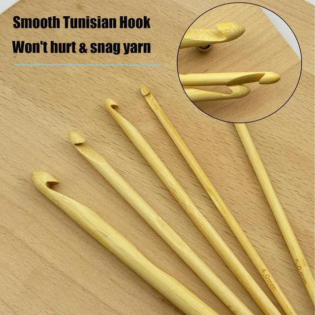 Alt view image 3 of 7 - Weabetfu 32-Inch Bamboo Tunisian Crochet Hook with Steel Cable,3mm | Afghan Crochet Hooks Needles for Handmade Creative DIY and Carpet Rug Blanket Weaving Knitting Needles