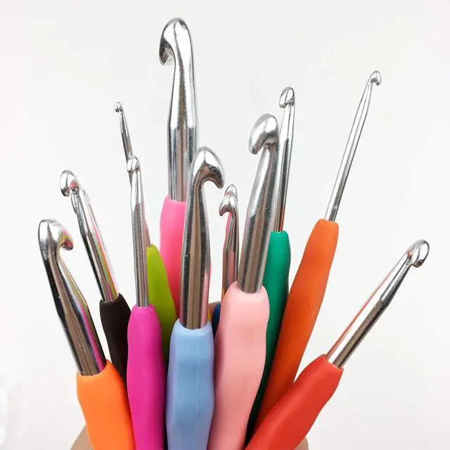 Alt view image 5 of 7 - Mdoker Extra Long Crochet Hooks,Large Size L/11(8.0mm) Crochet Needles,Ergonomic Grip Soft Handles for Handmade DIY Crocheting,Perfect for Arthritic Hands