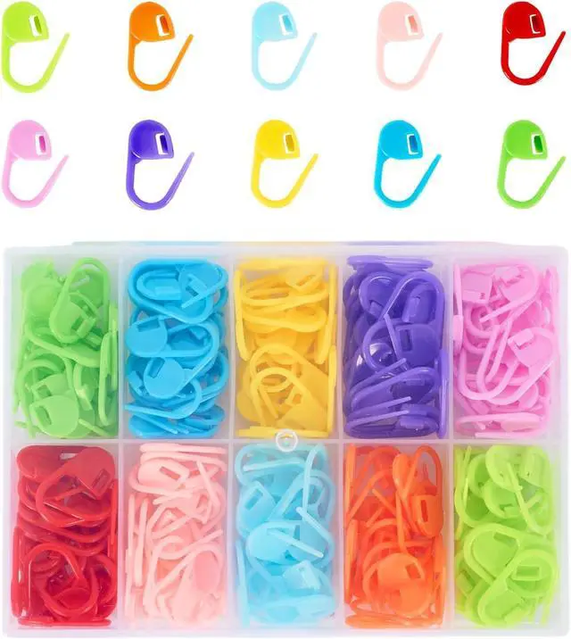 Main image of LKbeuuu 200 Pcs Locking Stitch Markers Set, Comes with a Storage Case | Colored Locking Stitch Markers Set, Suitable for DIY and Hand Sewing, Knitting Accessories( 10 Colors )