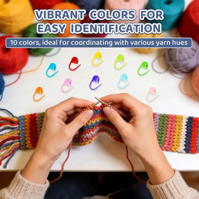 Alt view image 2 of 7 - LKbeuuu 200 Pcs Locking Stitch Markers Set, Comes with a Storage Case | Colored Locking Stitch Markers Set, Suitable for DIY and Hand Sewing, Knitting Accessories( 10 Colors )