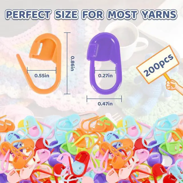 Alt view image 3 of 7 - LKbeuuu 200 Pcs Locking Stitch Markers Set, Comes with a Storage Case | Colored Locking Stitch Markers Set, Suitable for DIY and Hand Sewing, Knitting Accessories( 10 Colors )