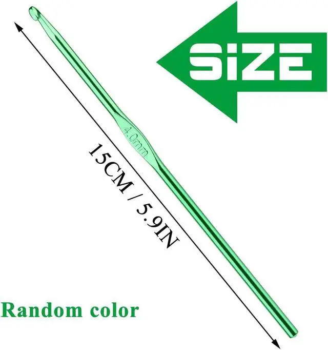 Alt view image 2 of 7 - Iuuidu 4mm Aluminum Crochet Hook, Smooth Crochet Needles | Crochet Hooks for Arthritic Hands, Knitting Needles for Yarn Craft, Great Handmade DIY Present for Friends, Random Color