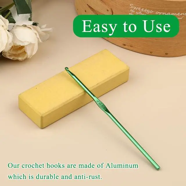 Alt view image 4 of 7 - Iuuidu 4mm Aluminum Crochet Hook, Smooth Crochet Needles | Crochet Hooks for Arthritic Hands, Knitting Needles for Yarn Craft, Great Handmade DIY Present for Friends, Random Color