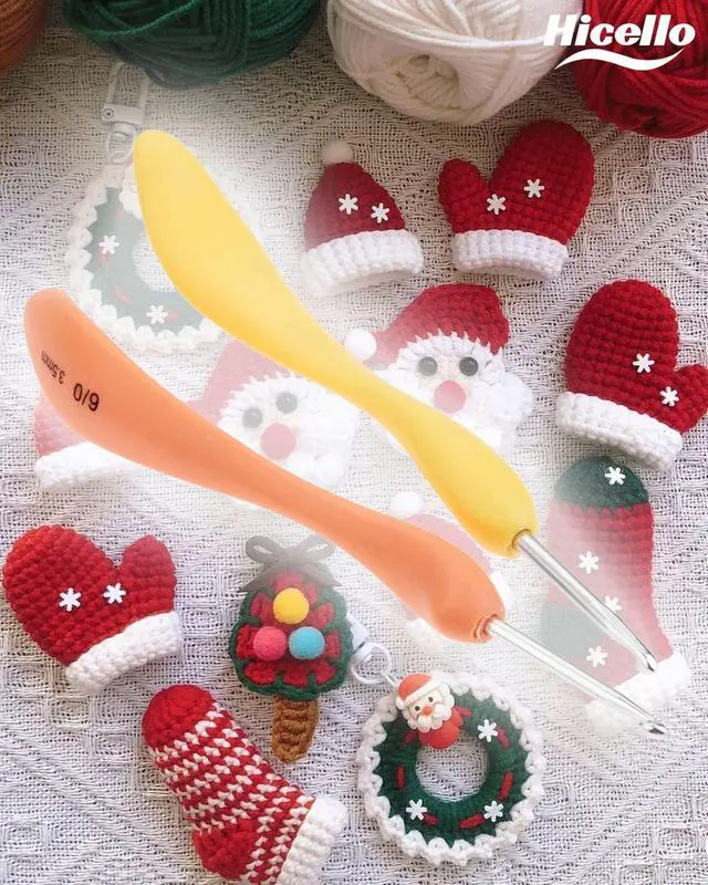 Alt view image 7 of 7 - 8Pcs Aluminum Crochet Hooks 2.5-6mm Large Handle Ergonomic Grip | Ideal For Arthritic Hands 8 Size Perfect For Scarves Blankets Socks Sweaters And Beginner Crafters