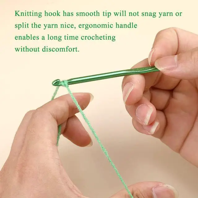 Alt view image 5 of 7 - Iuuidu 4mm Aluminum Crochet Hook, Smooth Crochet Needles | Crochet Hooks for Arthritic Hands, Knitting Needles for Yarn Craft, Great Handmade DIY Present for Friends, Random Color