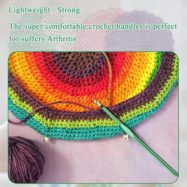 Alt view image 6 of 7 - Iuuidu 4mm Aluminum Crochet Hook, Smooth Crochet Needles | Crochet Hooks for Arthritic Hands, Knitting Needles for Yarn Craft, Great Handmade DIY Present for Friends, Random Color