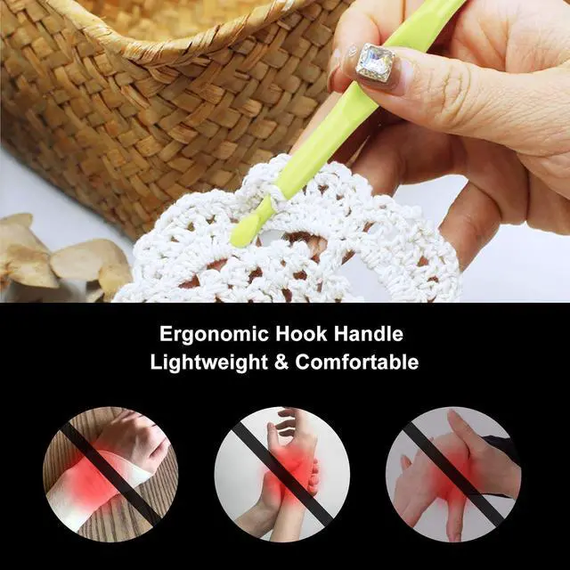 Alt view image 4 of 7 - NiArt Crochet Hooks Set 12 Ergonomic Plastic 2-10mm Yarn Knitting Needles | Color-Coded Comfort Grip Reduces Hand Fatigue, Smooth Glide for Snag-Free Stitching, 20 Markers & 6 Tapestry Tools