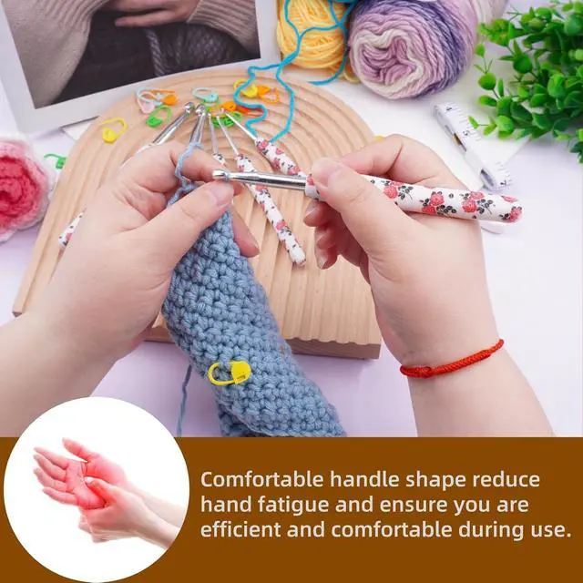 Alt view image 4 of 7 - Crochet Hook,5 mm Ergonomic Crochet Hook,Ergonomic Handle for Arthritic Hands,Soft Rubber Grip Extra Long Knitting Needles for Beginners and Crocheting Yarn