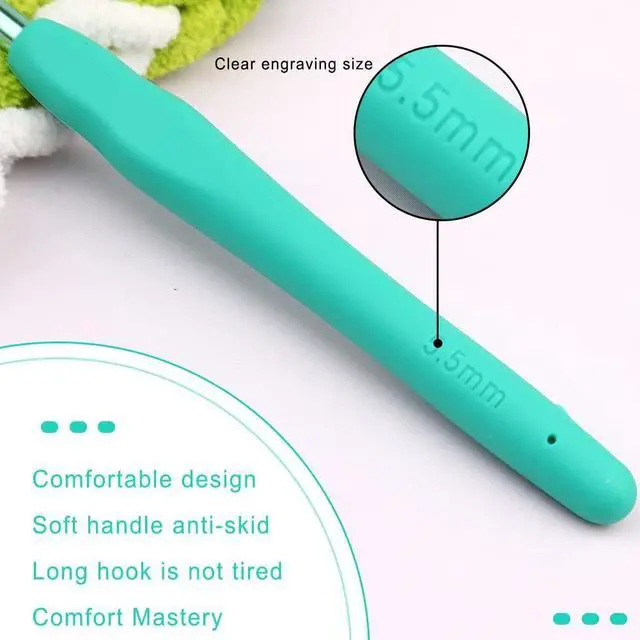 Alt view image 4 of 7 - kgxulr 5.5mm Crochet Hook, Aluminum Soft Grip Rubber Handle Crochet Needles | Crochet Hooks for Arthritic Hands, Crochet Hooks Ergonomic Soft Grip for Beginners and Handmade DIY Knitting Crochet