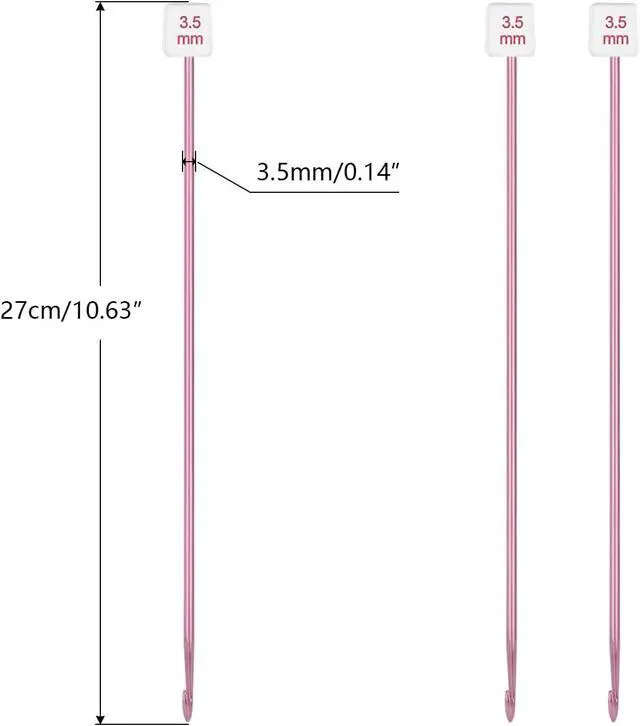 Alt view image 2 of 6 - HEALEAYAR 3.5mm Tunisian Crochet Hooks Bulk, 27cm Extra Long Crochet Needles Aluminum Afghan Knitting Needles Tools for Beginners and Skills Class, Pack of 4