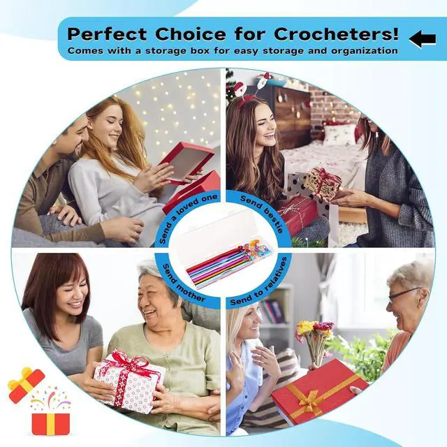 Alt view image 7 of 7 - Mayboos 35 Pcs Crochet Hooks Set, Colorful Metal Crochet Hooks 2.0mm~10.0mm | Aluminum Ergonomic Handle Crochet Needles for Beginners and Experienced Crocheting