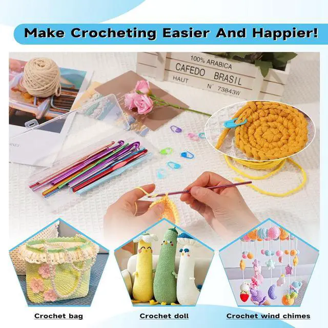 Alt view image 6 of 7 - Mayboos 35 Pcs Crochet Hooks Set, Colorful Metal Crochet Hooks 2.0mm~10.0mm | Aluminum Ergonomic Handle Crochet Needles for Beginners and Experienced Crocheting
