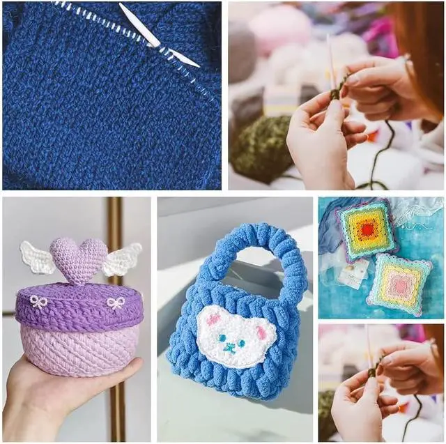 Alt view image 6 of 6 - BENECREAT 6 Styles Wood Knitting Gauge Rulers, Crochet Hook and Yarn Wrap Per Inch Guide Knitting Tool for Spinners Yarn Measuring Crochet Accessories