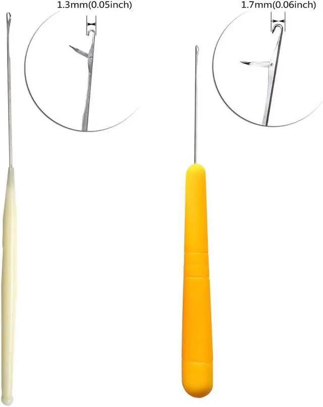 Alt view image 4 of 7 - 5 Different Sizes Latch Hook Crochet Needle Set Hair Crochet Hook Tools for Hair Braiding, Scarf & Rug Making and Crafts DIY