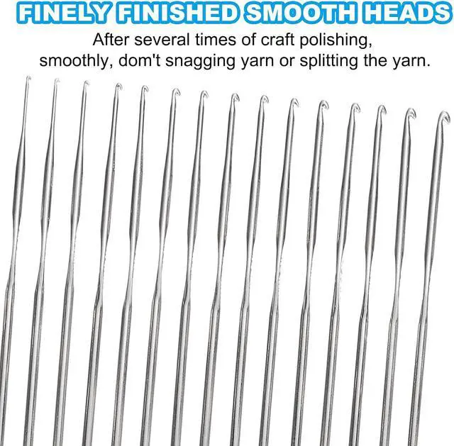 Alt view image 4 of 6 - PATIKIL Crochet Hooks Set, 15 Pcs Stainless Steel Crochet Hook Set Ergonomic Knitting Hook Kit Needles for Crochet Yarn Craft Hands Beginning DIY Supplies, Silver