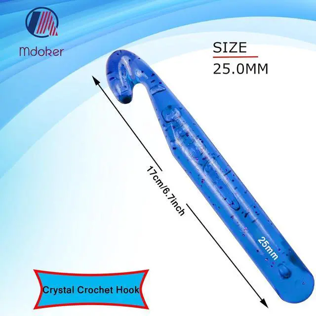 Alt view image 2 of 7 - Mdoker 25mm Large Crochet Hook,Big Crochet Hooks for Chunky Yarn,Ergonomic Giant Hooks,Huge Crochet Hooks for Knitting Yarn,Beginners and Experienced Crochet Lover