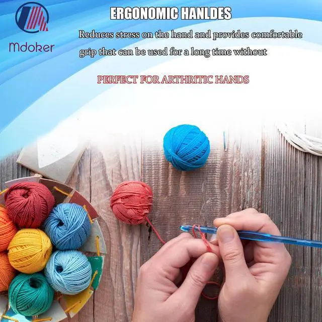 Alt view image 6 of 7 - Mdoker 25mm Large Crochet Hook,Big Crochet Hooks for Chunky Yarn,Ergonomic Giant Hooks,Huge Crochet Hooks for Knitting Yarn,Beginners and Experienced Crochet Lover