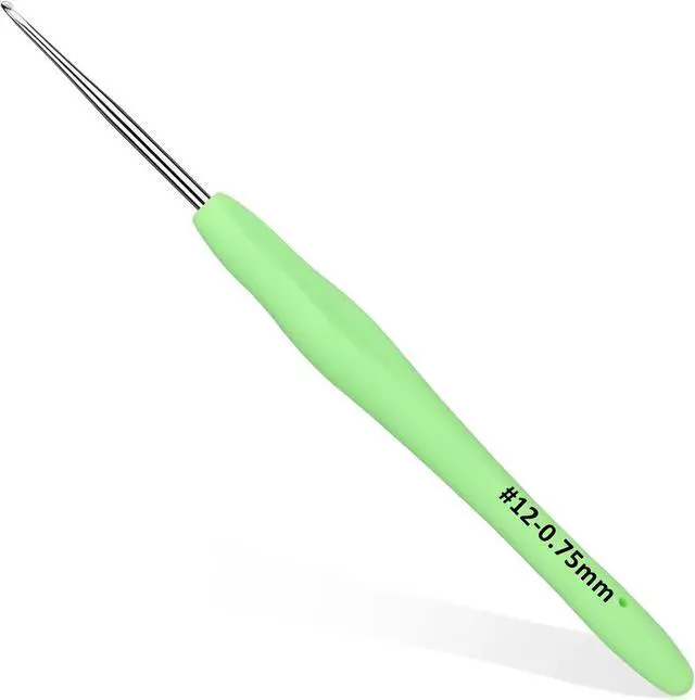 Main image of SHWAKK Small Crochet Hook, 0.75 mm Lace Ergonomic Crochet Hook | Tiny Crochet Needles for Arthritic Hands, Knitting Needles with Soft Handle Beginners and Experienced Hobbyists(0.75 mm)