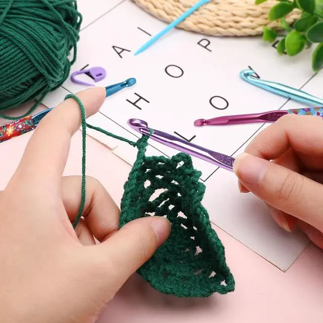 Alt view image 6 of 6 - Crochet Hooks,5 Size Colorful Metal Crochet Hooks (6.5mm-10mm) | Set with Stitch Markers for Beginners,Knitting Needles with Ergonomic Handles for Comfortable Crocheting