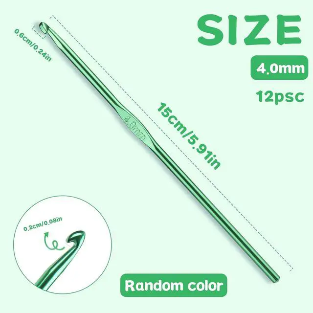 Alt view image 2 of 7 - UzecPk 12Pcs 4mm Aluminum Crochet Hooks Ergonomic Handle Crochet Needles | Metal Crochet Hook, Ergonomic Crochet Hook Bulk Crochet Needle for Crocheting Yarn Knitting Scarf Hat