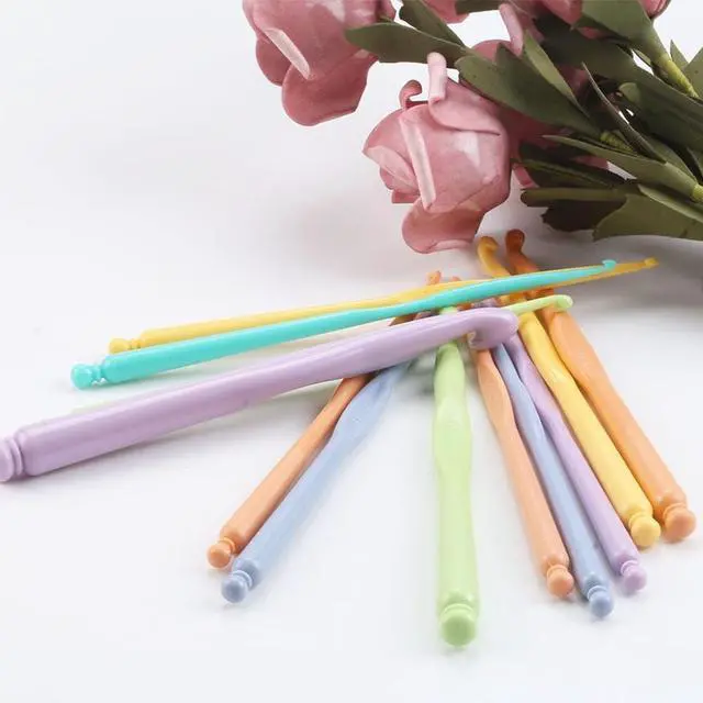 Alt view image 4 of 7 - Plastic Crochet Hooks 12 pcs Different Sizes (2.0mm - 10.0mm) Crochet Needles QLRFFLJOY Colorful Crochet Hook Set DIY Yarn Weaving Tools for Scarf Hat Gloves Knitting