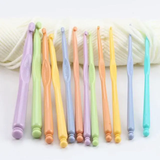 Alt view image 5 of 7 - Plastic Crochet Hooks 12 pcs Different Sizes (2.0mm - 10.0mm) Crochet Needles QLRFFLJOY Colorful Crochet Hook Set DIY Yarn Weaving Tools for Scarf Hat Gloves Knitting