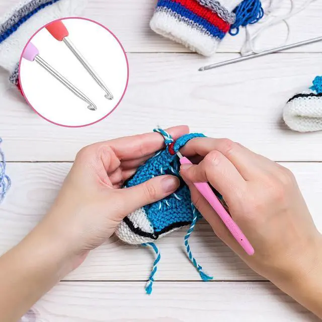Alt view image 7 of 7 - 10 Pcs Small Size Crochet Hook Set Ergonomic Soft Handle Crochet Crochets for Arthritic Hands Lace Crochet Hooks Set Knitting Needles 0.5mm - 2.75mm