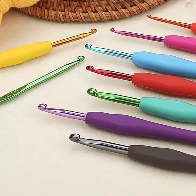 Alt view image 5 of 6 - 50pcs Crochet Hook kit Ergonomic Soft Grip 9 Size Knitting Needles (2mm-6mm) with Stitch Markers Crochet Tool Perfect for Arthritic Hands Beginners