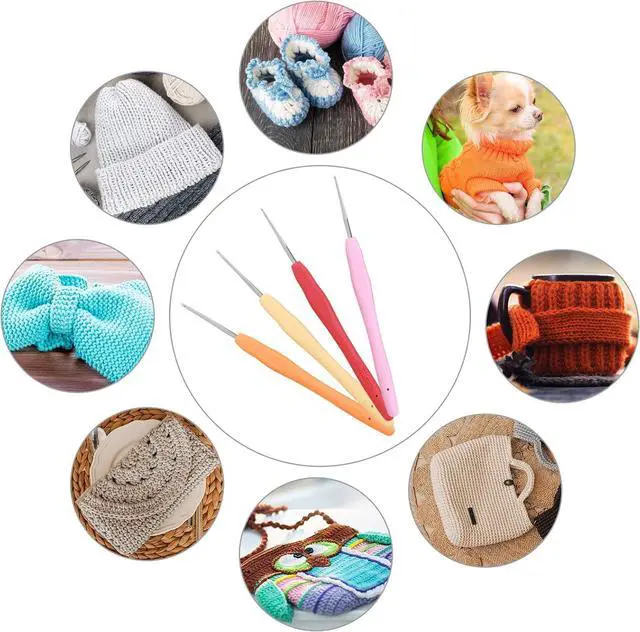Alt view image 4 of 7 - 10 Pcs Small Size Crochet Hook Set Ergonomic Soft Handle Crochet Crochets for Arthritic Hands Lace Crochet Hooks Set Knitting Needles 0.5mm - 2.75mm