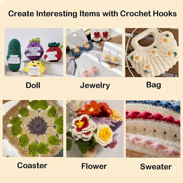 Alt view image 6 of 6 - 50pcs Crochet Hook kit Ergonomic Soft Grip 9 Size Knitting Needles (2mm-6mm) with Stitch Markers Crochet Tool Perfect for Arthritic Hands Beginners