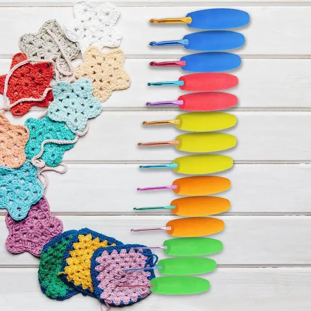 Alt view image 5 of 7 - MEYAGO 5PCS Crochet Hook Grips Set Ergonomic Crochet Hook Handle Multi-Size Ergonomic Crochet Hook Handle Attachment - Fits 2mm to 10mm Hooks