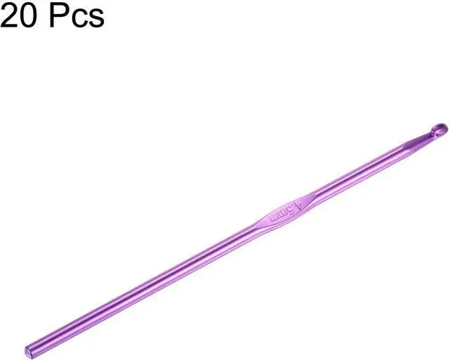 Alt view image 3 of 5 - uxcell 20Pcs Aluminum Crochet Hook 4.5mm US Size 7 Knitting Needles for DIY Craft Yarn Purple