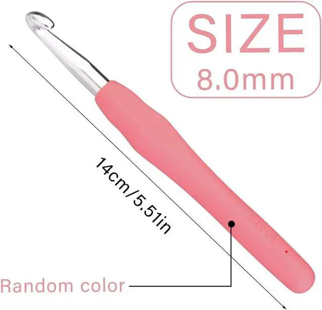 Alt view image 2 of 7 - QMNNMA 8 mm Crochet Hook, Ergonomic Crochet Hooks for Arthritic Hands | Crochet Needles for Yarn, Knitting Needles for Beginners, Left-handed People Crocheting Yarn, Good for Making Blankets