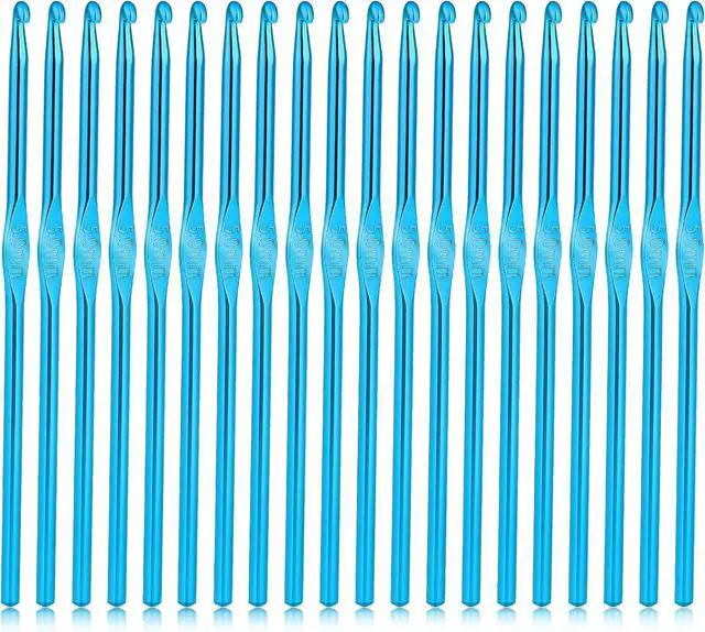 Main image of Crochet Hooks, 20 Pcs 5mm Crochet Hook US Size H (Size 8) Aluminum Knitting Needles Crochet Supplies for DIY Yarn Crafts Beginners (Blue)