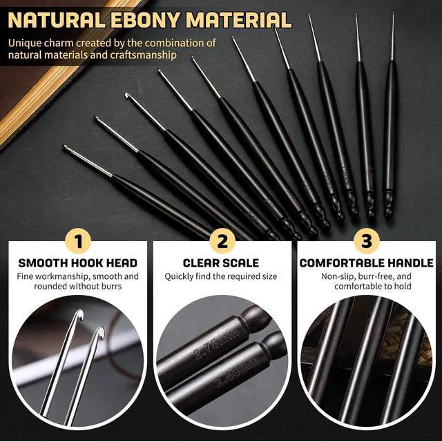 Alt view image 3 of 7 - Hssugi 6PCS 2.5mm 2.75mm 3.0mm Ergonomic Crochet Hooks for Arthritic Hands | Small Crochet Hooks for Arthritic Hands, Ergonomic Hook Crochet Needles for Beginners DIY, Experienced Lovers