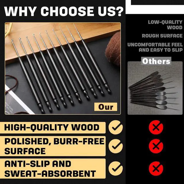 Alt view image 5 of 7 - Hssugi 6PCS 2.5mm 2.75mm 3.0mm Ergonomic Crochet Hooks for Arthritic Hands | Small Crochet Hooks for Arthritic Hands, Ergonomic Hook Crochet Needles for Beginners DIY, Experienced Lovers