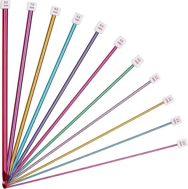 Main image of Aeelike 2mm-8mm Tunisian Crochet Hooks Set, Smooth & Colorful, Type D | 11PCS Tunisian Crochet Hook 2-8 mm Aluminum for Beginners Making Blanket Scarves DIY Crafts, Ideal Gfit