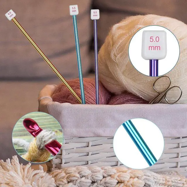 Alt view image 3 of 7 - Aeelike 2mm-8mm Tunisian Crochet Hooks Set, Smooth & Colorful, Type D | 11PCS Tunisian Crochet Hook 2-8 mm Aluminum for Beginners Making Blanket Scarves DIY Crafts, Ideal Gfit