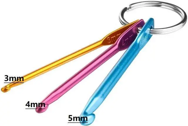 Alt view image 5 of 7 - Zuoyou 4 Sets Mini Keychain Aluminum Crochet Hooks Knitting Needles | 3 Sizes/Set (3mm,4mm,5mm) Suitable for Yarn Knitting Beginners